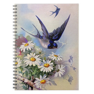  vogel met bloemen NoteBook Notitieboek