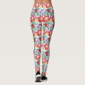 Vogel met bloemenpatroon Leggings (Achterkant)