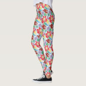 Vogel met bloemenpatroon Leggings (Links)