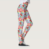 Vogel met bloemenpatroon Leggings (Rechts)