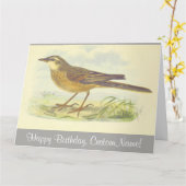 Vogel met bruine bodem op de grond kaart (Gele Bloem)