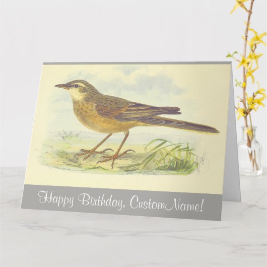 Vogel met bruine bodem op de grond kaart (Gele Bloem)