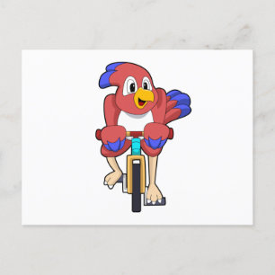 Vogel met fiets briefkaart