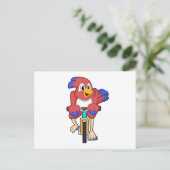 Vogel met fiets briefkaart (Staand voorkant)