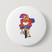 Vogel met fiets ronde button 7,6 cm (Voorkant)