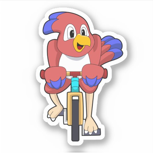Vogel met fiets sticker (Voorkant)