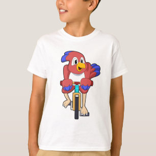 Vogel met fiets t-shirt