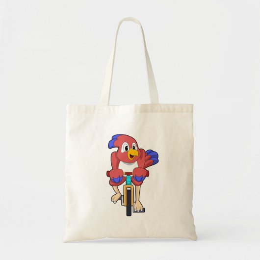 Vogel met fiets tote bag (Voorkant)