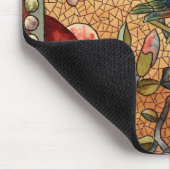 vogel met Glas in lood op een bloeiende boom Muismat (Hoek)