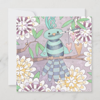 Vogel met hart bedankkaart