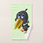 Vogel met hartenwashanddoekset - uw kleuren bad handdoek (Handdoek)