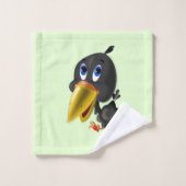 Vogel met hartenwashanddoekset - uw kleuren bad handdoek (Wasdoekje)