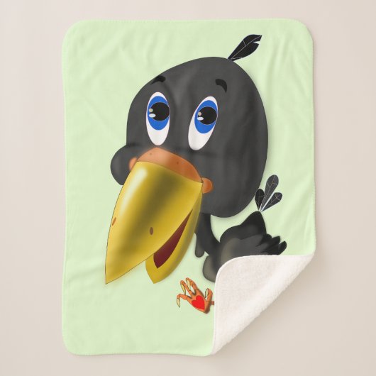 Vogel met Hartgeschenk Baby Sherpa Deken (Voorkant)