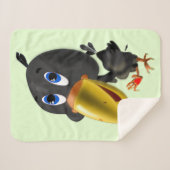 Vogel met Hartgeschenk Baby Sherpa Deken (Voorkant (horizontaal))