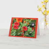 Vogel met het Wenskaart van Bloemen Kaart (Gele Bloem)