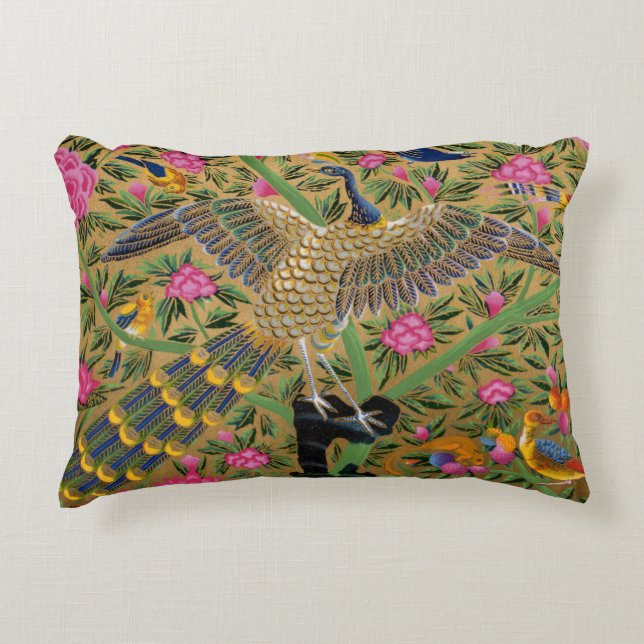 Vogel met honderd oyes Accent Pillow Accent Kussen (Voorkant)