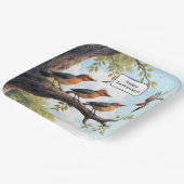 Vogel met Kantoor Briefcase Pensioen Papieren Bordje (Gebogen)