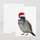 Vogel met kerstmuts Vakantiekaart Bedankkaart (Voorkant / Achterkant)