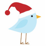 Vogel met kerstversiering voor kerstmis met Santa  Fotobeeldje Ornament<br><div class="desc">Kunst van Cocoa Studio</div>