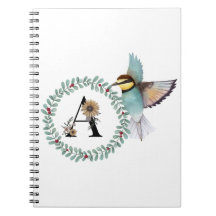 Vogel met krans met letter "A"
