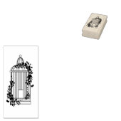 Vogel met olievloeistof rubberstempel (Gestempeld)