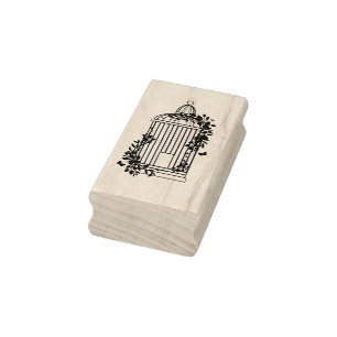 Vogel met olievloeistof rubberstempel