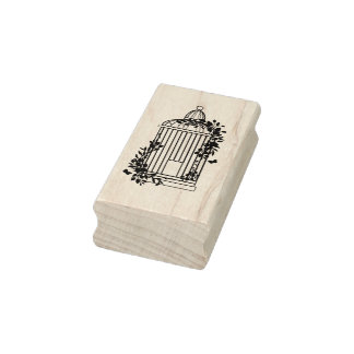 Vogel met olievloeistof rubberstempel