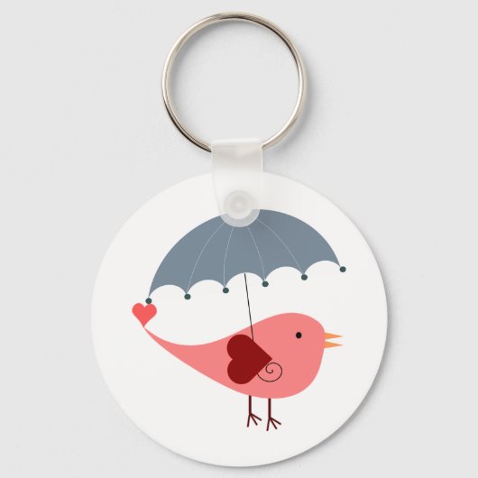 Vogel met paraplu sleutelhanger (Voorkant)