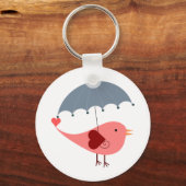 Vogel met paraplu sleutelhanger (Voorkant)