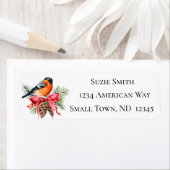 Vogel met Pinecones-label voor kerstterugzending Etiket (Insitu)
