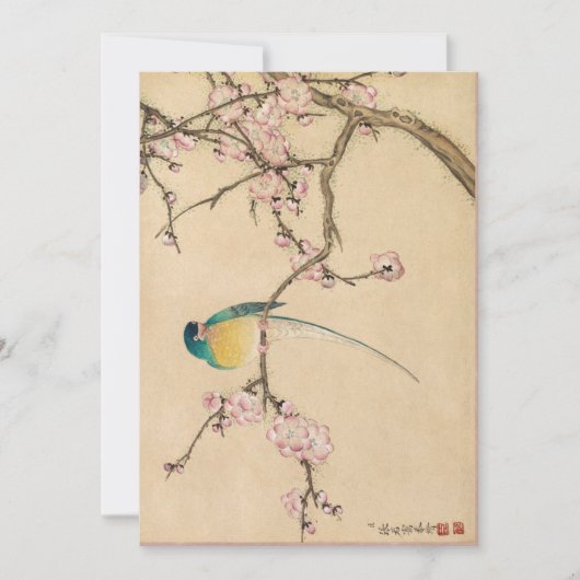 Vogel met Plum Blossom door Zhang Ruoai Kaart (Voorkant)