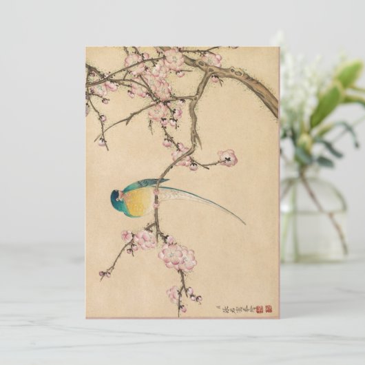 Vogel met Plum Blossom door Zhang Ruoai Kaart (Staand voorkant)