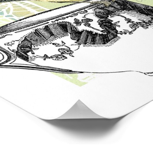  vogel met Roos Collage Art Prints (Hoek)