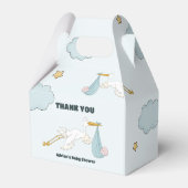 Vogel met Schattige Kind Het is een jongensuitnodi Bedankdoosjes (Achterkant)