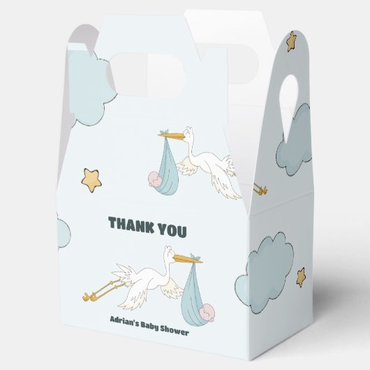 Vogel met Schattige Kind Het is een jongensuitnodi Bedankdoosjes (Geopend)