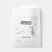 Vogel met Schattige Kind Het is een jongensuitnodi Bedankzakje (Voorkant)