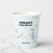 Vogel met Schattige Kind Het is een jongensuitnodi Papieren Bekers (Voorkant)