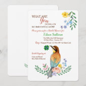 Vogel met Shamrock uitnodiging (Voorkant / Achterkant)