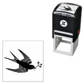 Vogel met Sprig Stamp Zelfinktende Stempel (In situ)