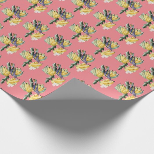 vogel met vruchten cadeaupapier (Hoek)