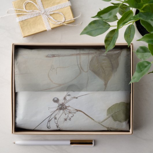 Vogel met waterverf achtergrond tissuepapier (Geschenk)