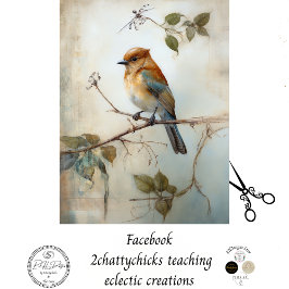 Vogel met waterverf achtergrond tissuepapier