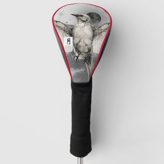 VOGEL MET ZWARTE MAAN GOLF HEAD COVERS (Voorkant)
