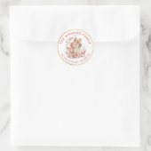 Vogel, Muis, en Boho Bloemlantaarn Ronde Sticker (Tas)