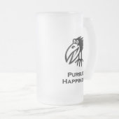 Vogel nastreeft geluk matglas bierpul (Voorkant rechts)