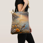 Vogel Natuur, fantasieillustratie, AI, Tote Bag (Dichtbij)