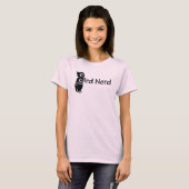 Vogel Nerd en Uil Roze T-shirt (Voorkant volledig)