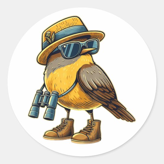 Vogel Nerd Grappig Vogel Kijken Vogelliefhebber W Ronde Sticker (Voorkant)