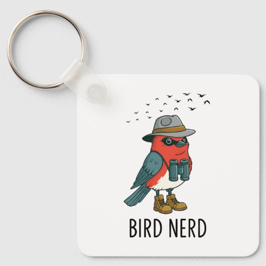 Vogel Nerd Grappige Vogel Kijken Vogelliefhebber Sleutelhanger (Voorkant)