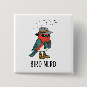 Vogel Nerd Grappige Vogel Kijken Vogelliefhebber Vierkante Button 5,1 Cm